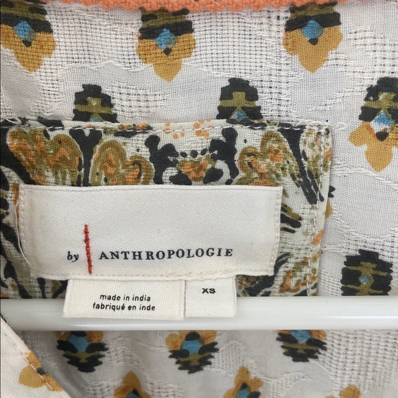 Anthropologie Floral Mini Dress size XS Long Sleeve Embroidered Shirtdress - Picture 7 of 15